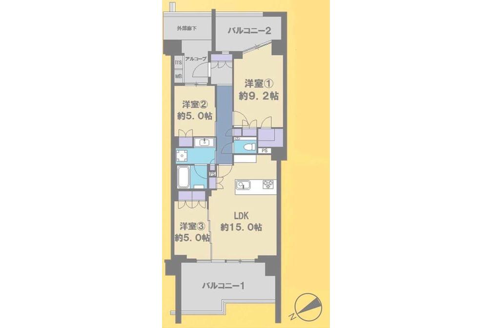 デュオヒルズ秋谷 2階部分